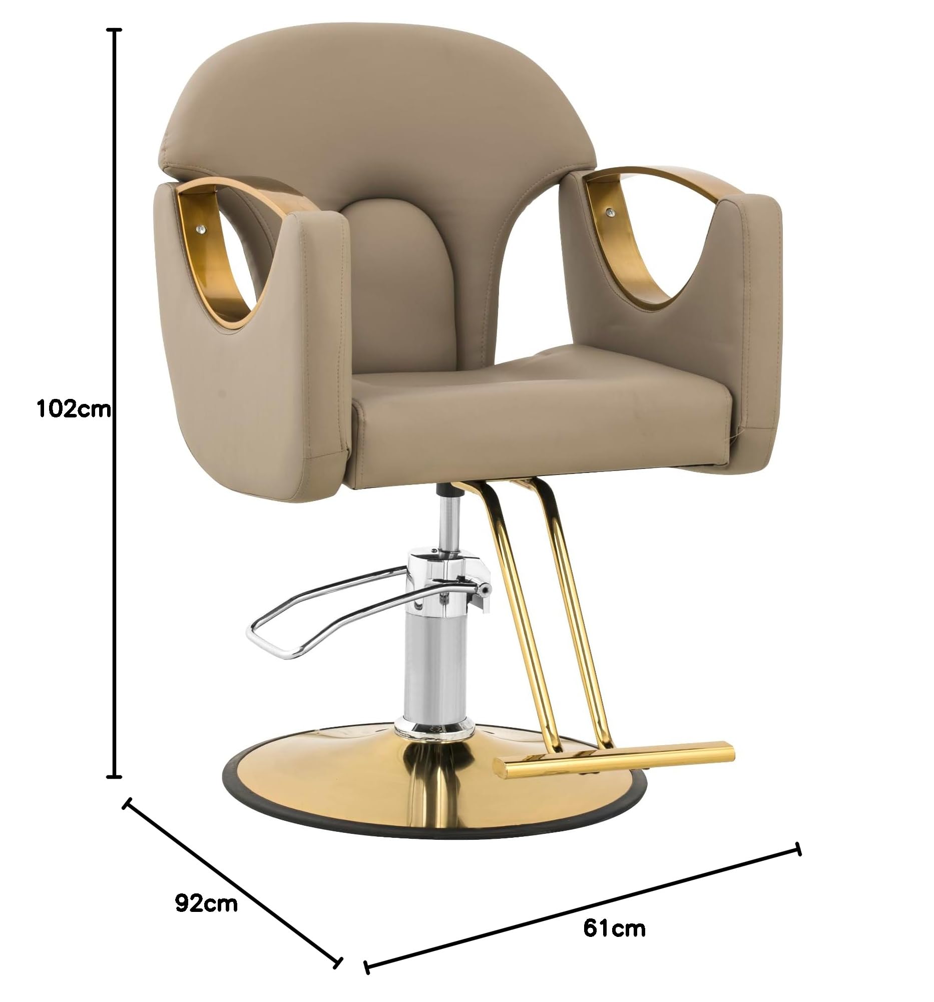 Physa Friseurstuhl höhenverstellbar mit Fußstütze Sitzhöhe 53-64 cm 180 kg Beige