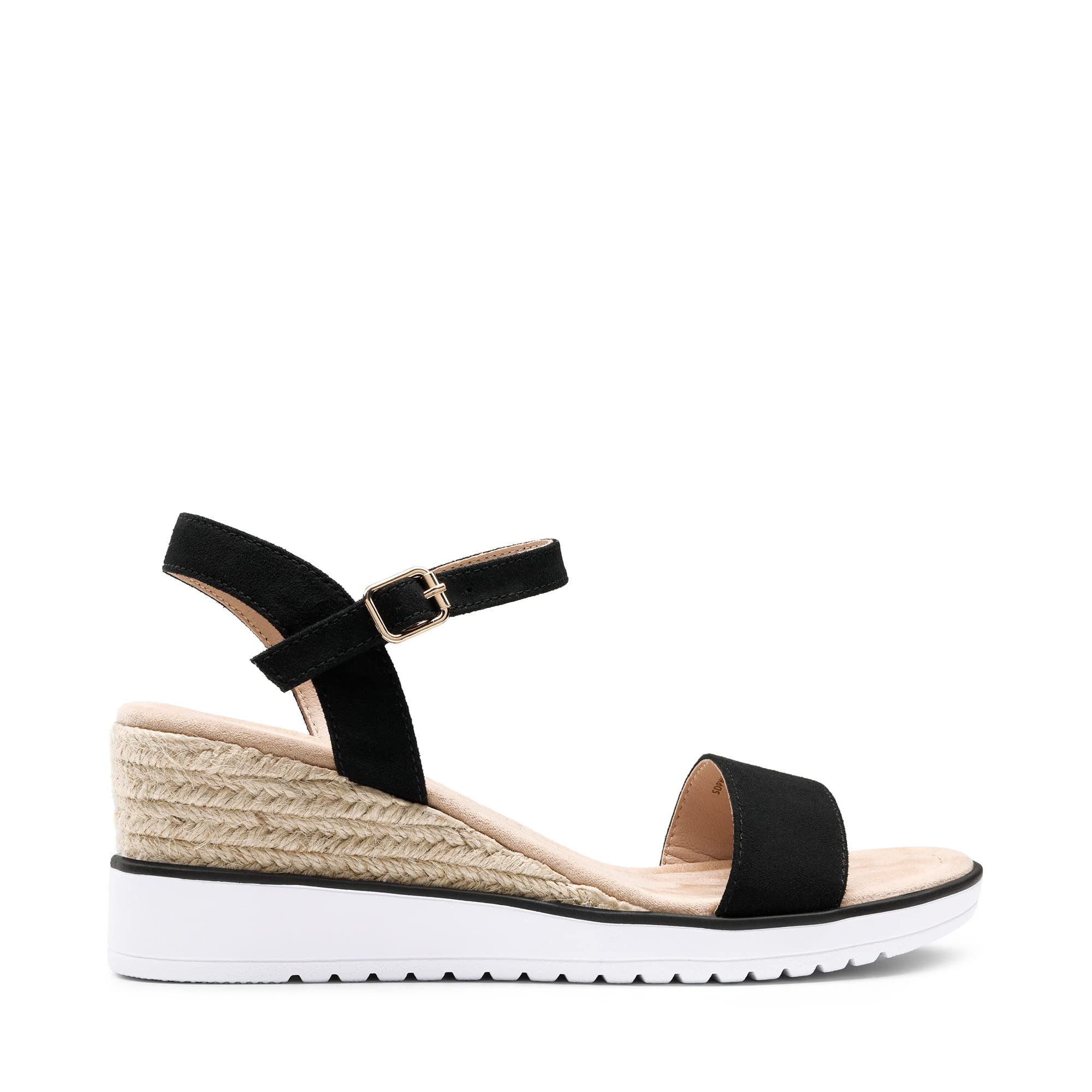 DREAM PAIRS Sandales Femme Été Compensées Espadrilles Plateforme Confortables Bride Cheville Boucle Ajustable Chaussures Été Femme Plage Vacances Élégantes