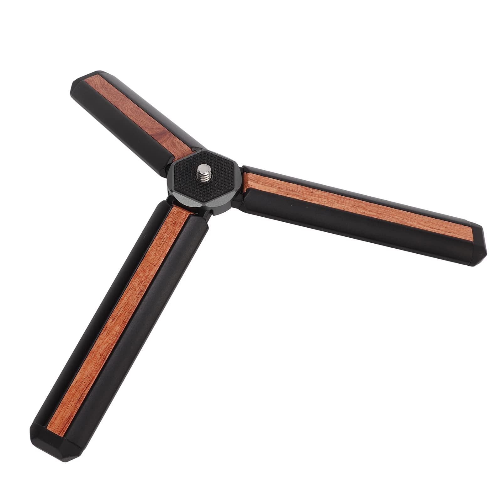 Treppiede da tavolo con vite da 1/4", lega di alluminio + treppiede in palissandro brasiliano per smartphone, fotocamera, live streaming e webcam