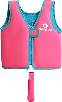 Owntop Kids Swim Vest Toddler Swim Vest with Adjustable Crotch Strap Toddler Floaties Boys Girls Buoyancy Aid for 30-40-50-60-70 Lbs Kids