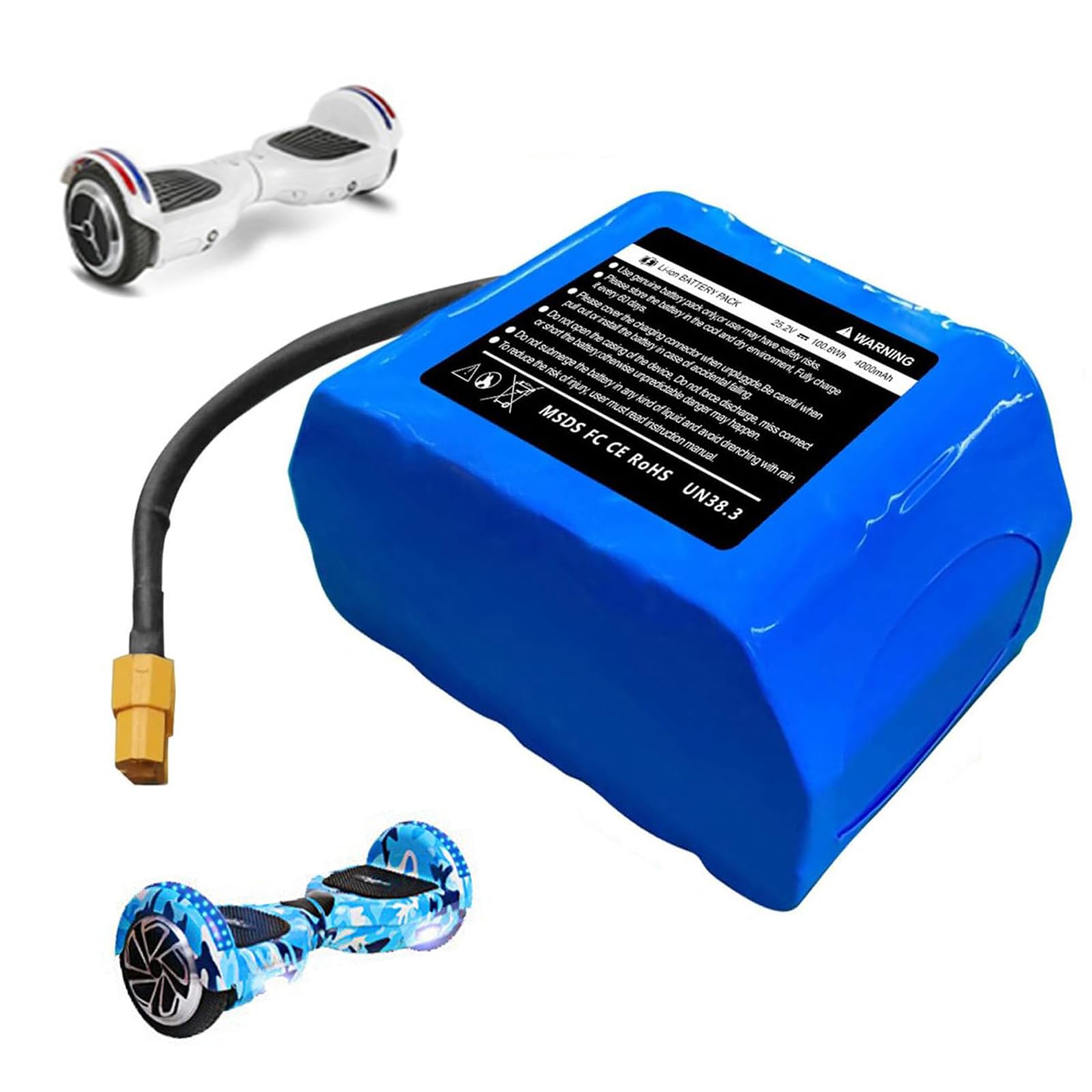 Batteries au Lithium 24 V 4 Ah de Remplacement pour Hoverboard (25,2 V 4 Ah), Batterie Haute Endurance 29,4 V 4 000 mAh pour Scooters électriques à Deux Roues.