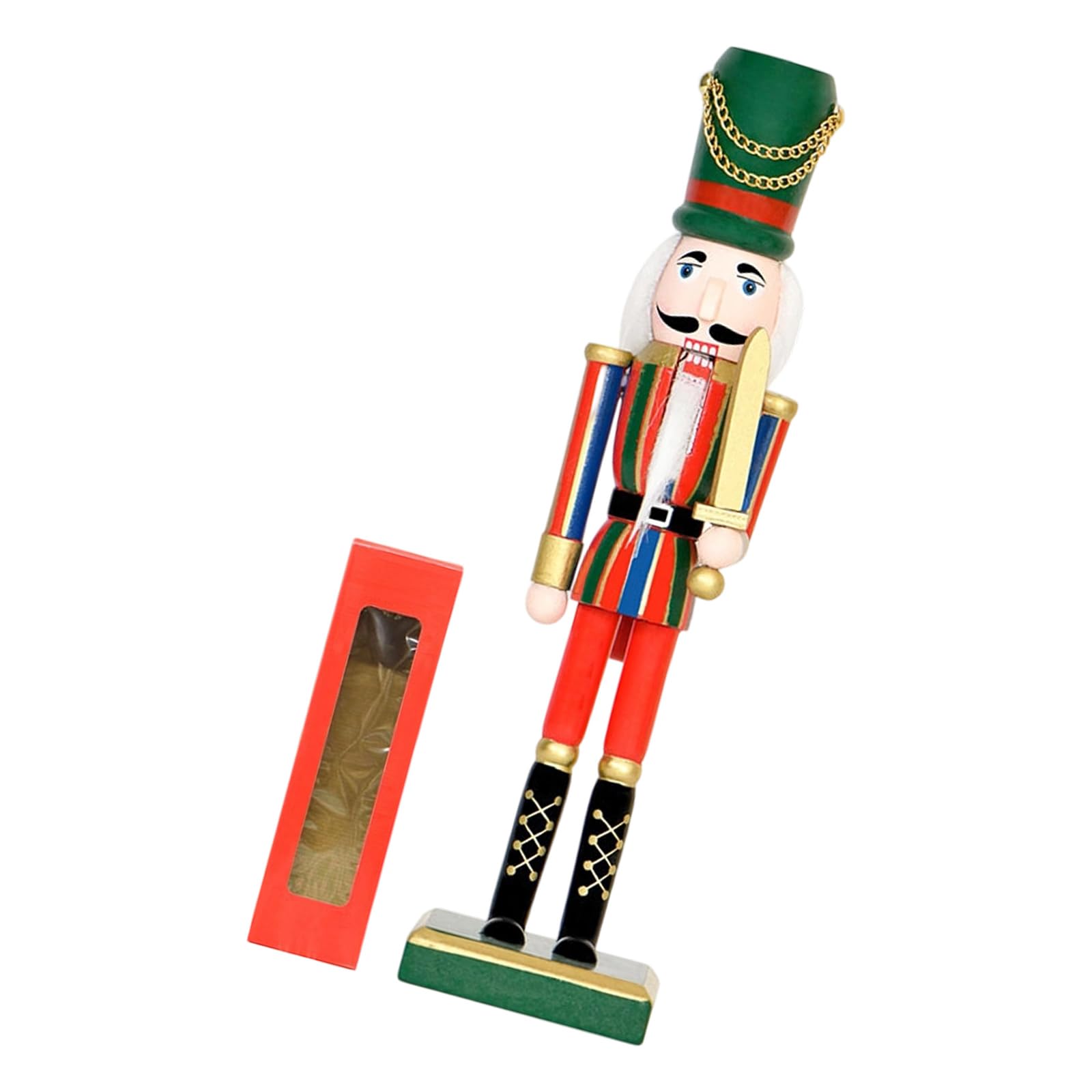 Hredyqw Wooden Nutcrackers Ornament Christmas Decorations Figures Puppet Home Decors Wooden Nutcrackers Figures for