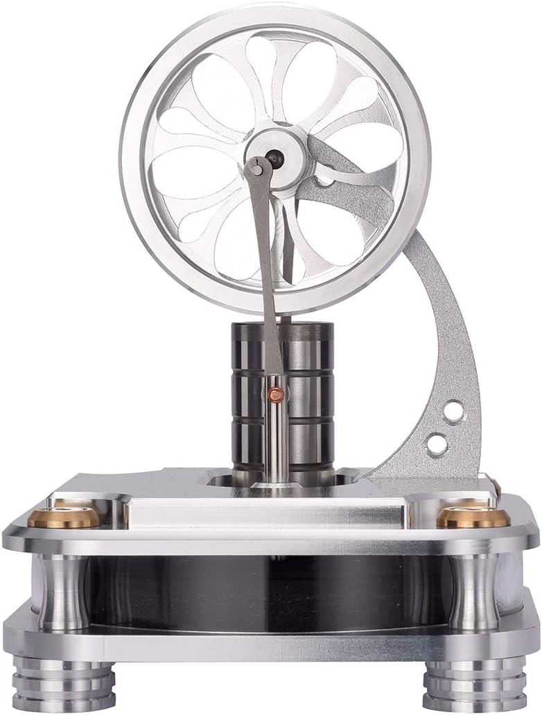 Stirling Engine Kit, Low Temperature All-Metal Stirling Engine Model, Desktop Display Physics Science Experiment for Youth Adult