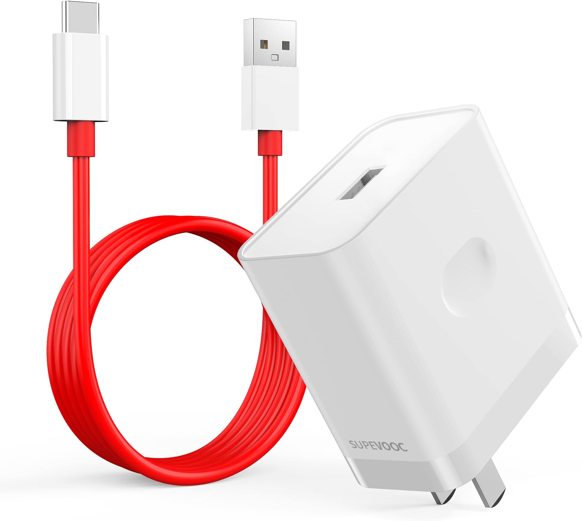WNIEYO 10Pro/10R/10 80W SuperVooc Charger, Compatible with OnePlus 6T/6 Pro/6/5T/5 Pro, USB-C Fast Charging Cable 3.3FT