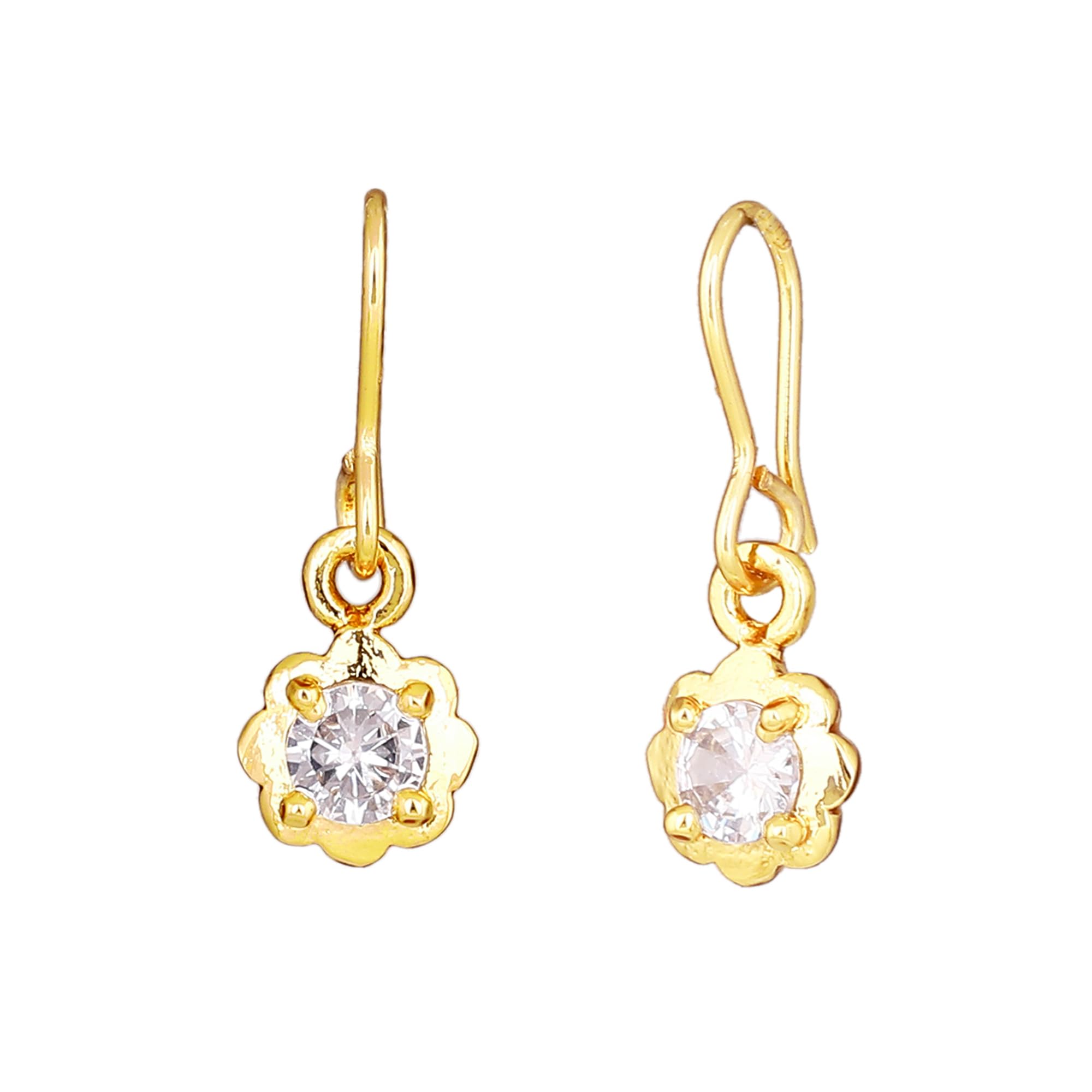 Fish Hook Drop Earrings with Crystal for Women-AD-070/708 ER