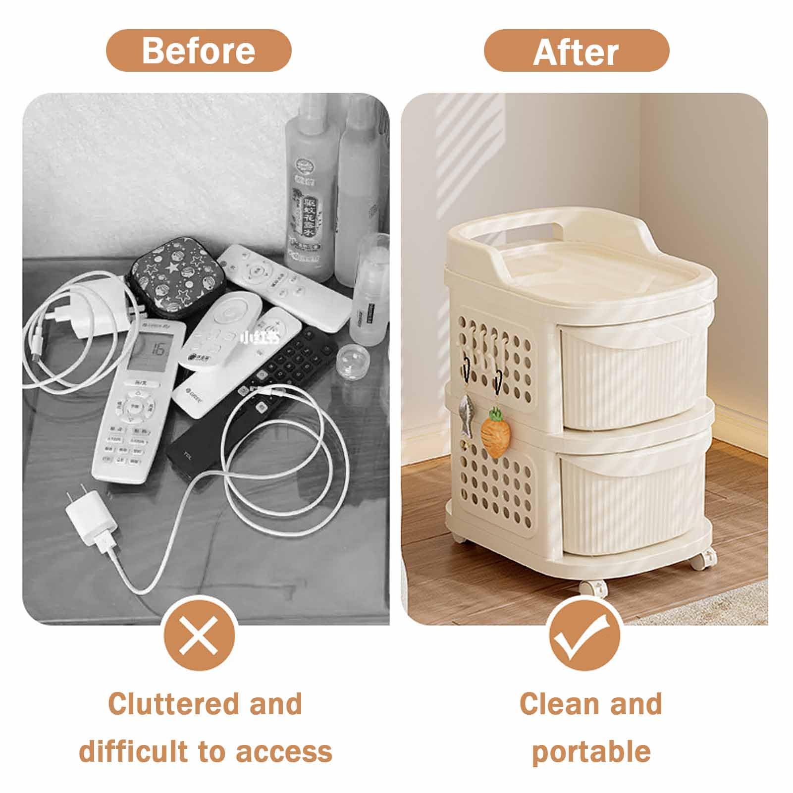 12-Drawer Rolling Storage Cart, Multifunctional Art Craft Organizer Cart Mobile Utility Storage Cart Removable Drawers Lockable Wheels Craft Cart Home - View #9