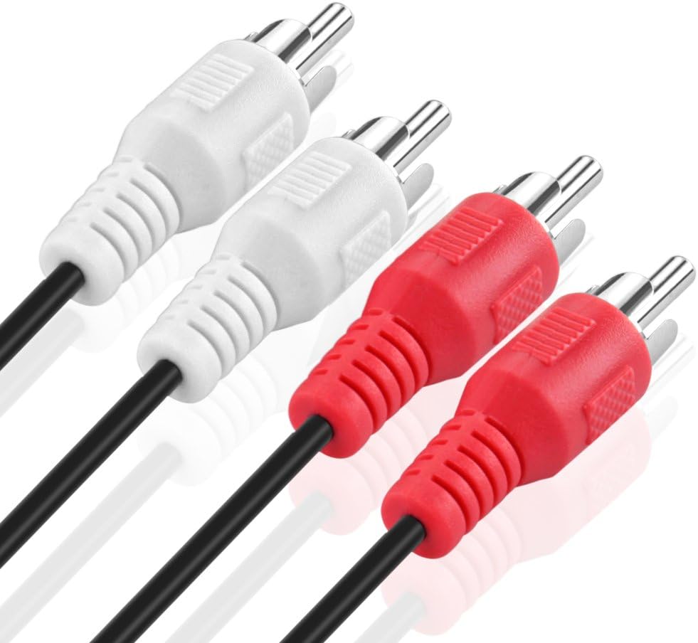 TNP RCA Audio Cable (12 FT), 2 RCA Male to Male Red and White Audio Cable - Image 4