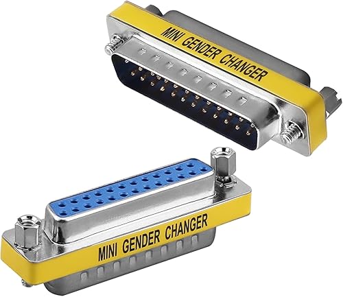 Miniatura 7 de Fielect Adaptador de acoplador de cambiador de género VGA de 25 pines DB25 de 2 filas hembra a macho Mini cambiador de género adaptador conector