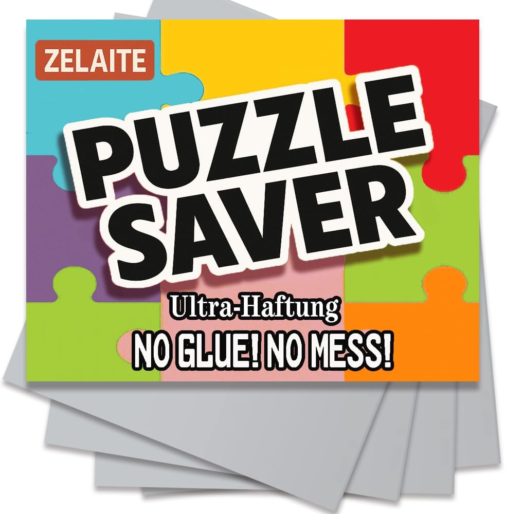 Ultra-adhesion puzzle adhesive film, puzzle saver film, self-adhesive, 16 super puzzle glue, transparent for preserving 2 x 1000 pieces puzzles and protecting puzzles in just a few minutes (16)