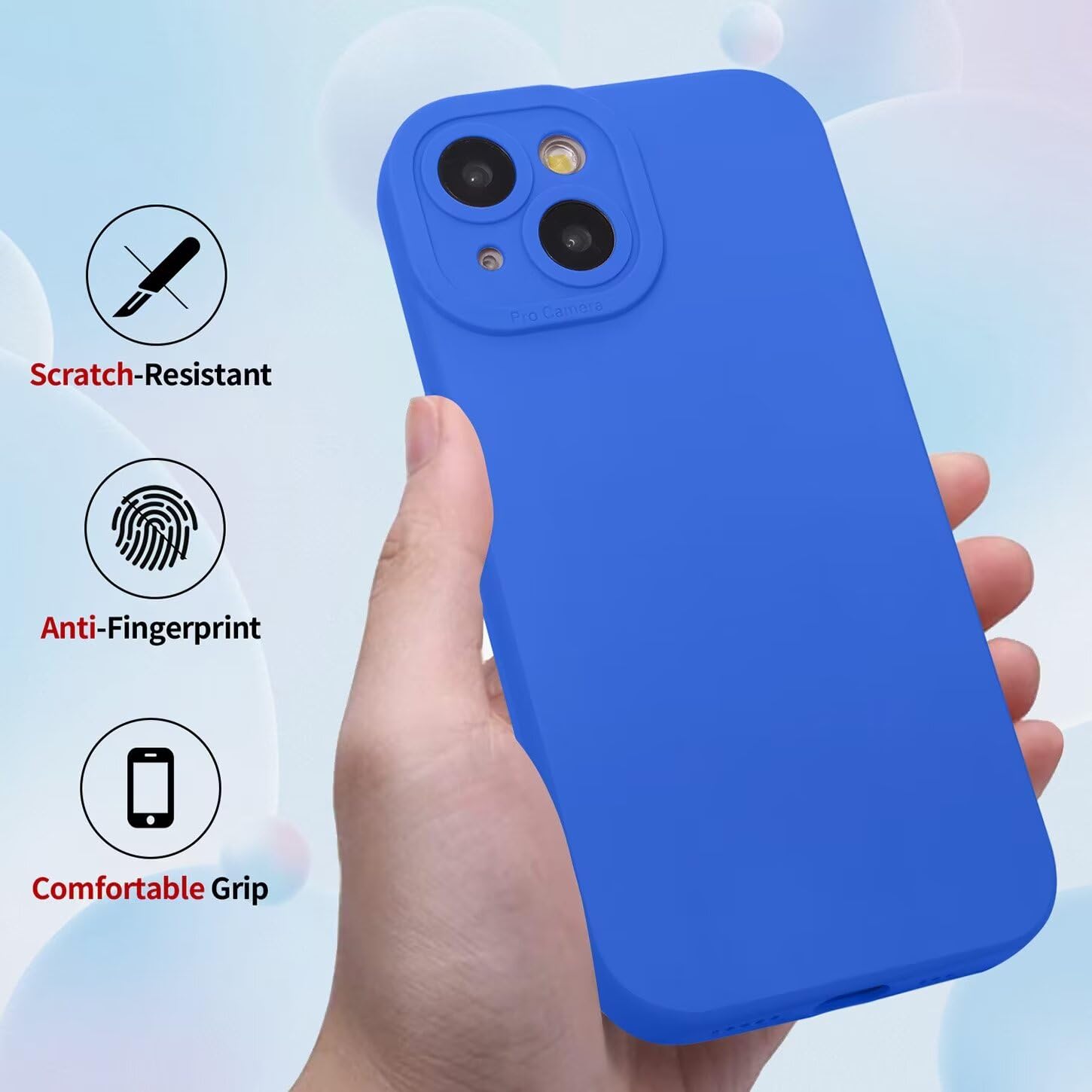 ILING Cover Per Oppo A17/A17K – Silicone Colorato Con Protezione Fotocamera, Antiurto, Blu - 3