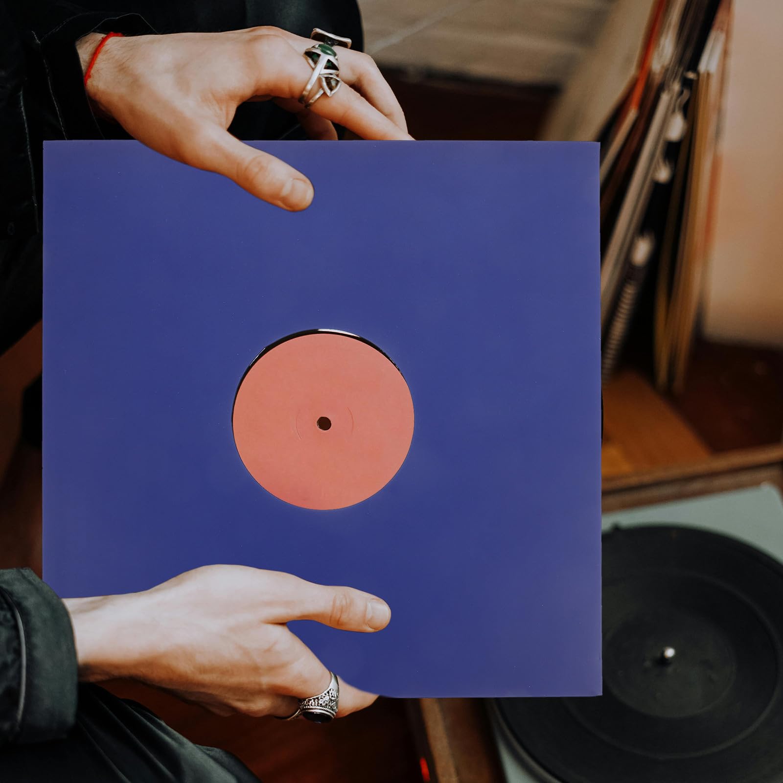 FRCOLOR Custodie Protettive per Dischi in Vinile 12 Pollici Kraft 10 Pezzi Fori per Conservazione