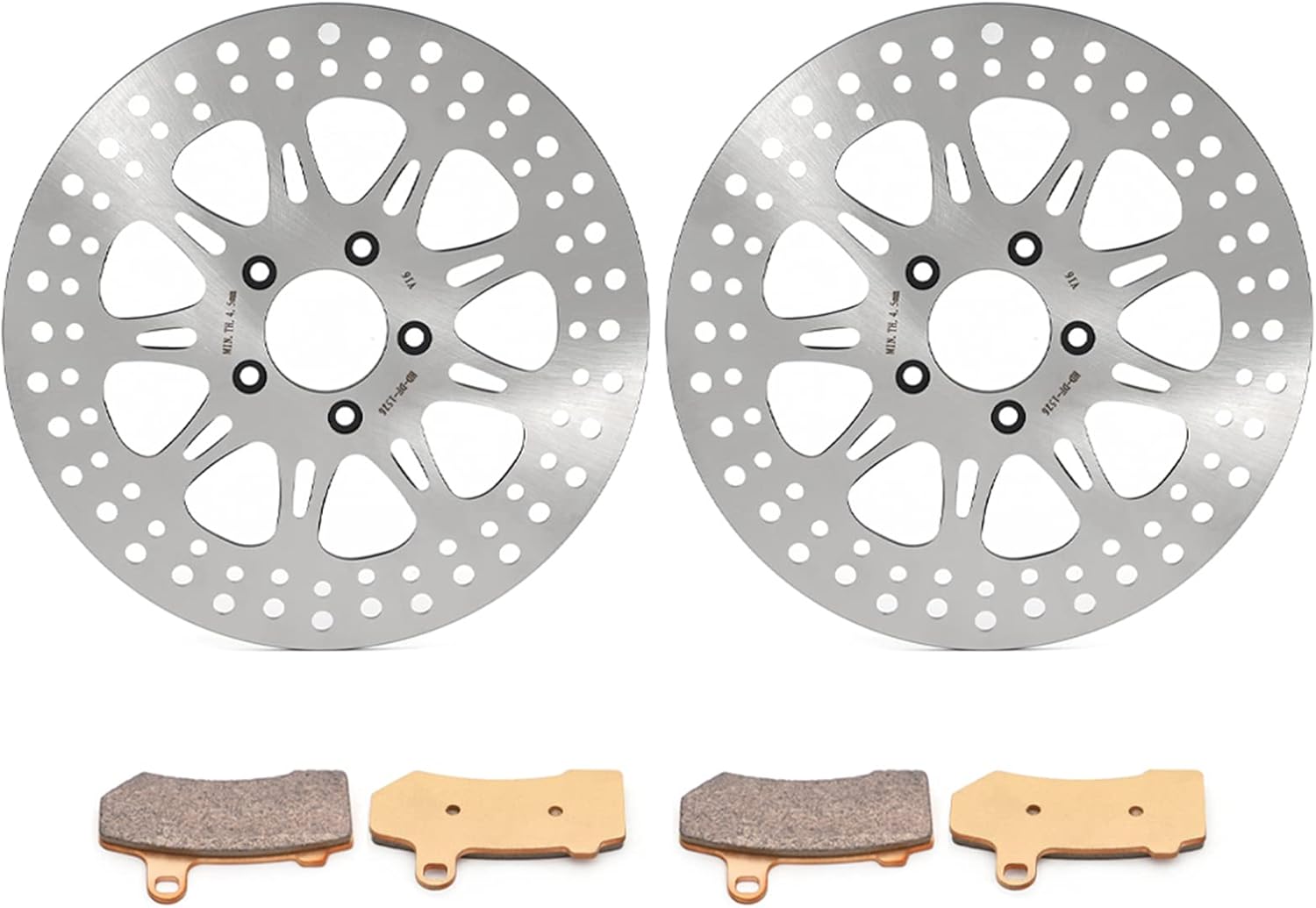 TOFR 11.8" Front Brake Rotors Discs Pads for Harley TRIKE 2009-2013 V-ROD 2007-2009 TOURING Road Glide Ultra Custom Road King Classic Electra Glide 2008-2020