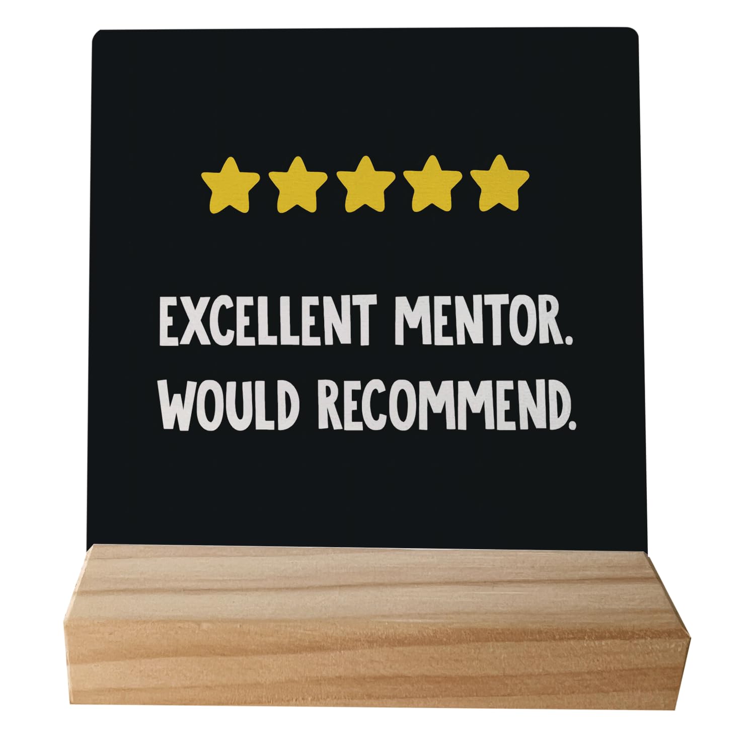 Mentor Gifts for Women Men, Mentor Appreciation Gifts, Mentor Teacher Gifts,Thank You Mentor Gifts,5 Stars Excellent Mentor Would Recommend Plaque Sign Wooden Stand（Black）