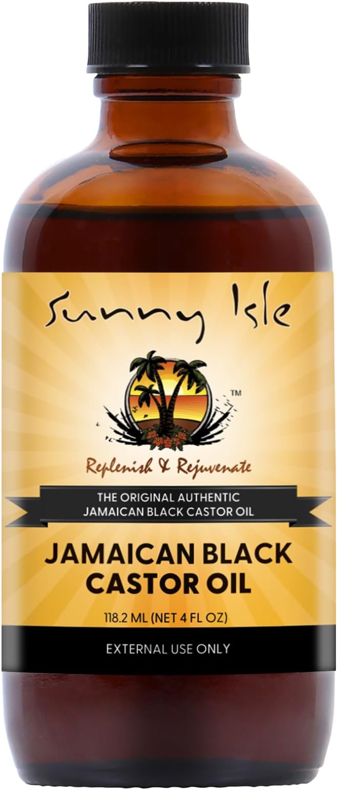 Sunny Isle Jamaican Black Castor Oil 4oz | 100% Natural Treatment for Hair, Scalp and Skin
