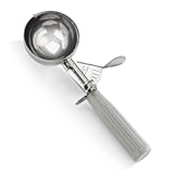 New Star Foodservice 34769 Commercial-Grade Thumb Press Food Disher&sol;Ice Cream Scoop&comma; 18&sol;8 Stainless Steel&comma; 4 oz&comma; Size 8&comma; Grey