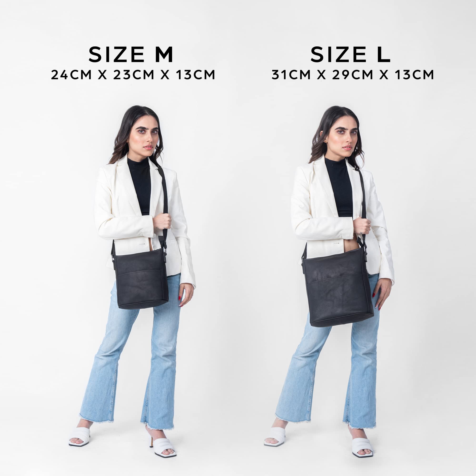 LEABAGS Leder Handtasche Damen I Premium Echtleder Umhängetasche I Schultertasche I Damentasche I Tragetasche für Arbeit Uni Schule Freizeit
