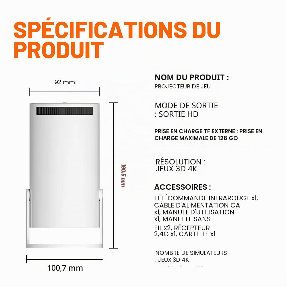 Consoles de Jeux vidéo rétro M300 Max Mini projecteur Intelligent Portable Projecteur Domestique Système Android11 ​​1080P 64 Go Jeux pour Cadeaux
