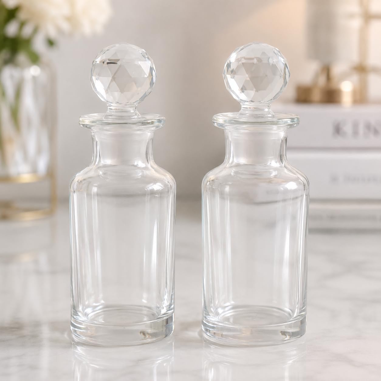SHOBHANA ENTERPRISES 50ml Royal Empty Refillable Glass Bottle with stopper Cap for DIY Perfume, Attar, Essential Oils, Blends, Rose Water Pack of 02 pcs Size 4X4X12-image-18