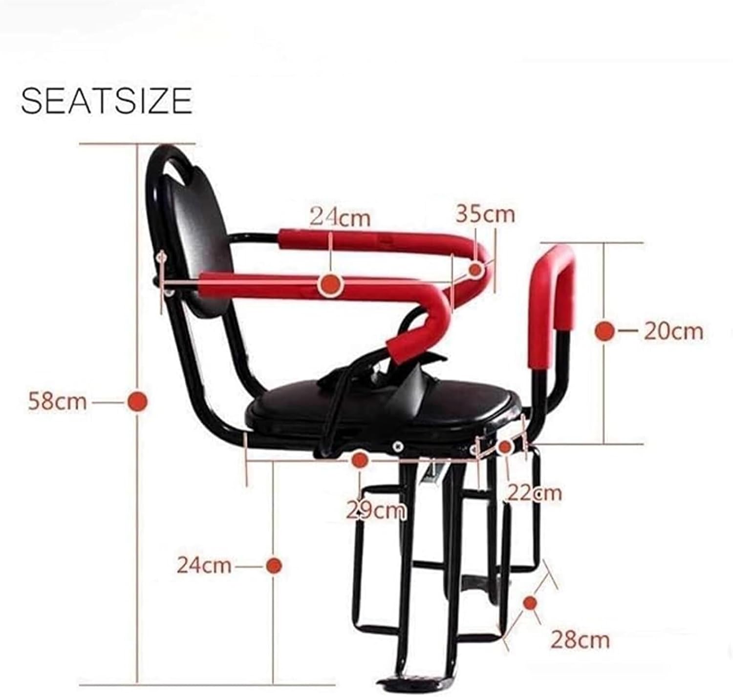 Bicycle Rear Child Seat Kids Bike Seat,Child Safety Protection Seats Saddle,Removable,with Non Slip Armrests Pedals,Easy to Installment,for Universal
