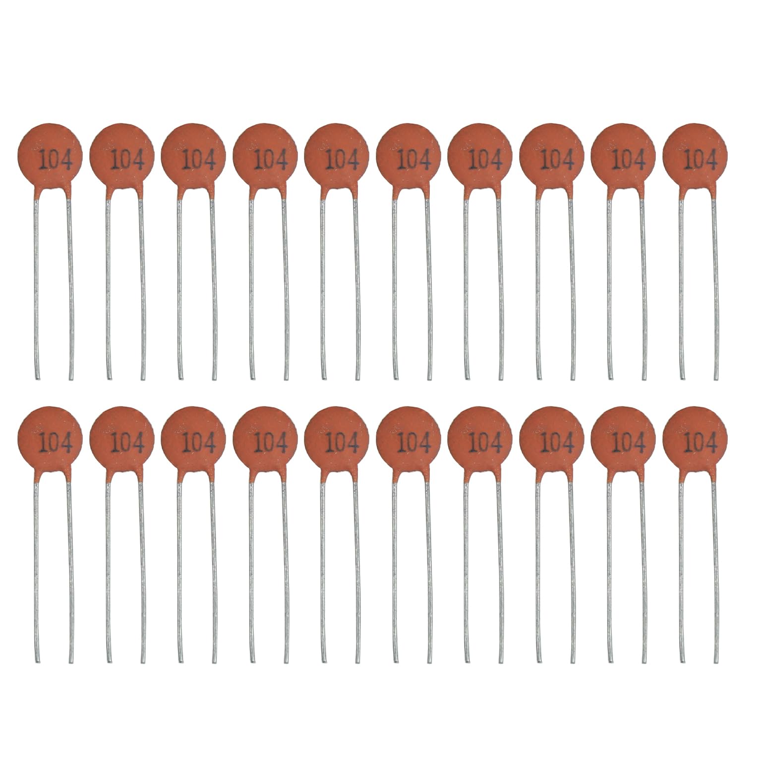 Electronic Spices 104, 50V Ceramic Capacitor 0.1uF Pack of 100