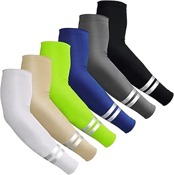 4 Pares De Mangas Protectoras UV Para Deportes - Unisex, Talla única, Negras (material Elástico)