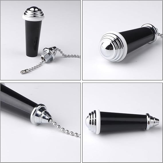8cm Light Pull Chain Extension with 85cm Ball Chain Black