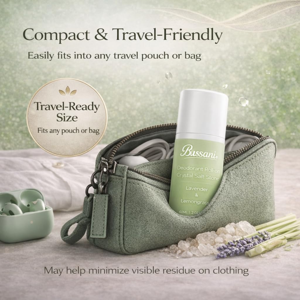 Bussani Crystal (Alum) Salt Stone Deodorant Men and Women | 2.02 Fl Oz | Aluminum Free | No Stains | Dries Quickly | Non-Irritating | Made in Israel | 3-Pack - Image 4