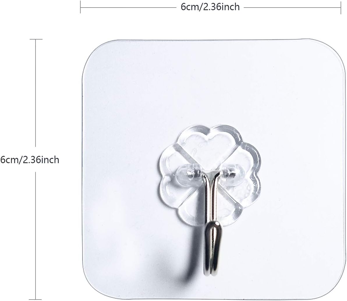 GothicBride Adhesive Hooks for Hanging - 30 Pack Wall Hooks Waterproof and Oil Proof Reusable for Bathroom & Kitchen