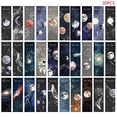 Xdodnev 30pcs Planet Bookmarks Paper Page Notes Label Message Card Book Marker School Supplies Stationery