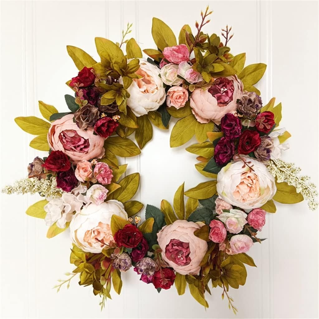 Front Door Wreath Simulation Peony Wreath Door Decoration