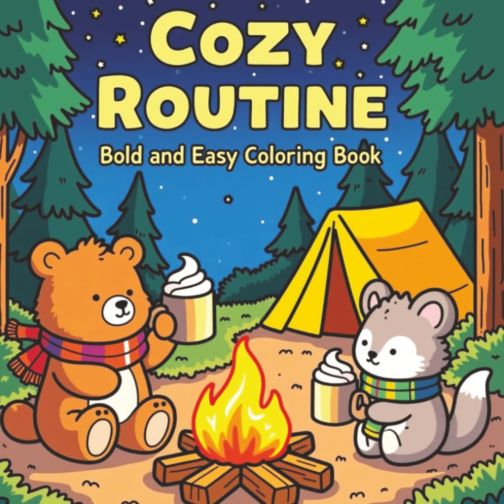 Cozy Routine: Bold and Easy Coloring Book