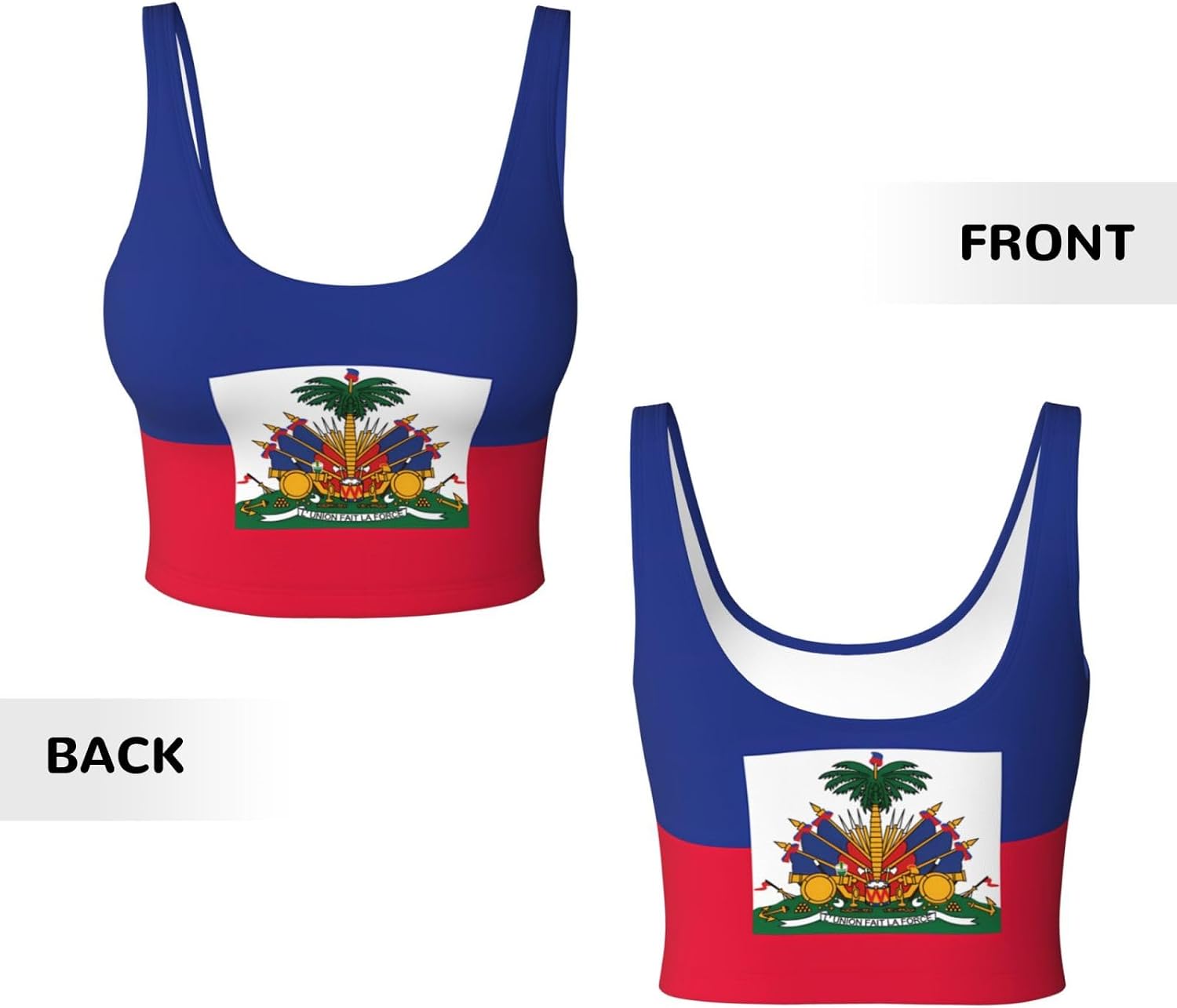 Women's Sports Vest DDCXZPP Haitian flag Printing Soft, Comfortable, Lightweight, and Breathable