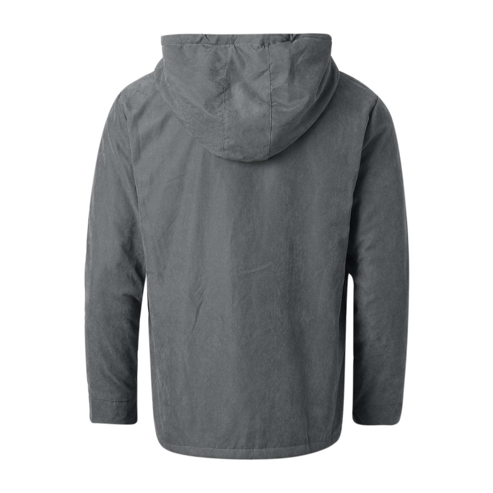 Genérico Chaqueta térmica Polar Ligera e Impermeable para Hombre con Capucha y Cremallera, Ideal para otoño e Invierno, Senderismo y Trabajos al Aire Libre