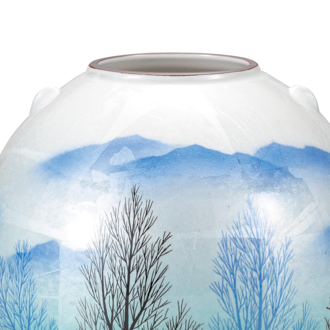 Amazon.co.jp: 九谷焼いわたや 7号花瓶・銀彩木立 K8-1293 : ホーム