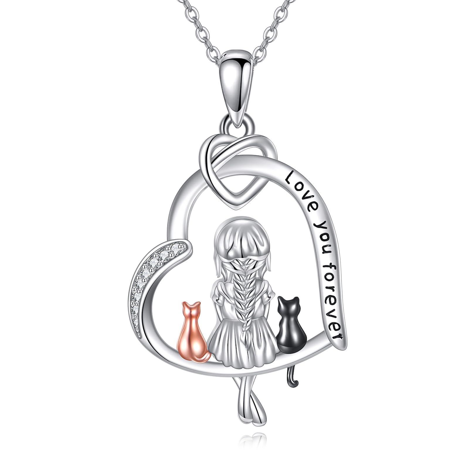 Collier chat avec son pendentif cœur Wen chic pour les fêtes - 4