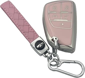 Key Fob Cover for Suburban Sierra 5 Buttons TPU Remote Case Protector with Keychain Fit for Chevy Tahoe 2024 2025