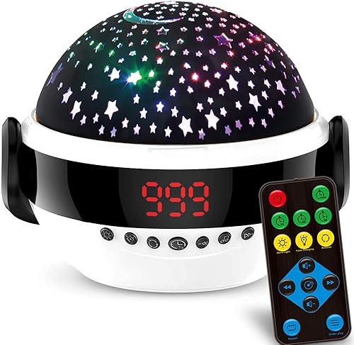 Proyector de estrellas con luz nocturna para niños, luz nocturna de estrellas con temporizador y control remoto, máquina de música con sonido,