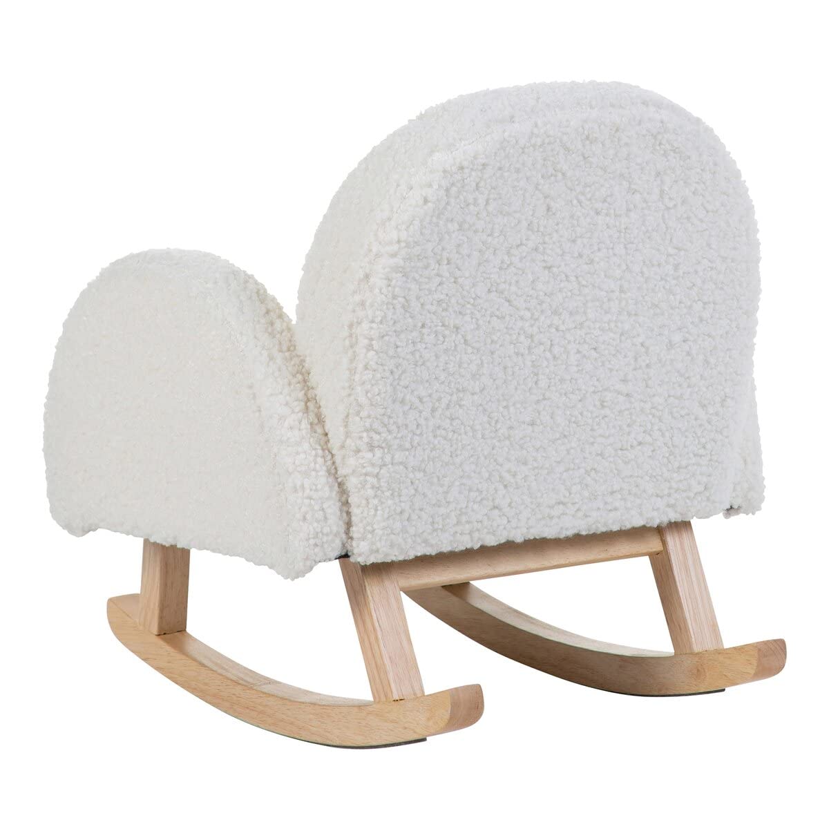 Childhome, Schaukelstuhl für Kinder, bequemer Sessel, Holzsessel, Design, robust, sicher, Sessel mit Armlehnen, Teddy weiß