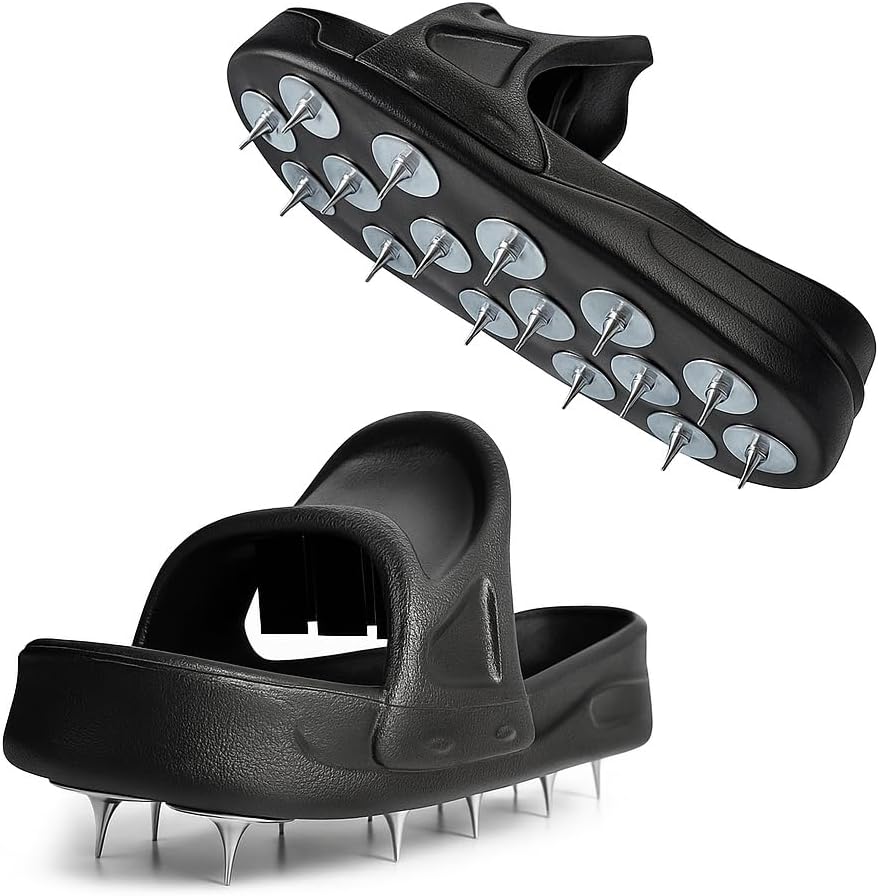 Sharp Spiked Style Shoes for Resinous Coatings Spiked Shoes Safe Walking on Floor Leveling Compounds,Epoxy Topcoats Concrete Resin and Epoxy Floor Coating-Large(DX-5B)