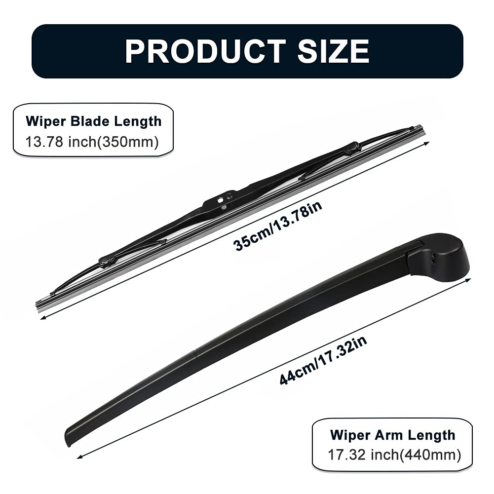 Conjunto de Limpiaparabrisas Trasero Parabrisas Trasero y Cuchilla Compatible Con Audi A3 A4