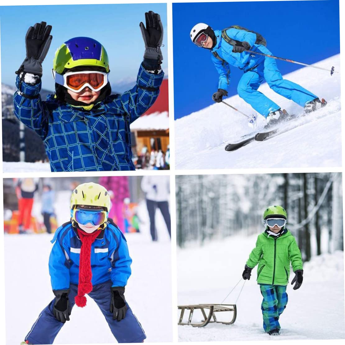 Rękawiczki, Rękawiczki Termiczne, Zimowe Rękawiczki Termiczne, Dziecięce Rękawiczki Narciarskie Wiatroodporne Zimowe Snowboardowe Izolowane Termicznie Rękawiczki Śniegowe Różowe S/m