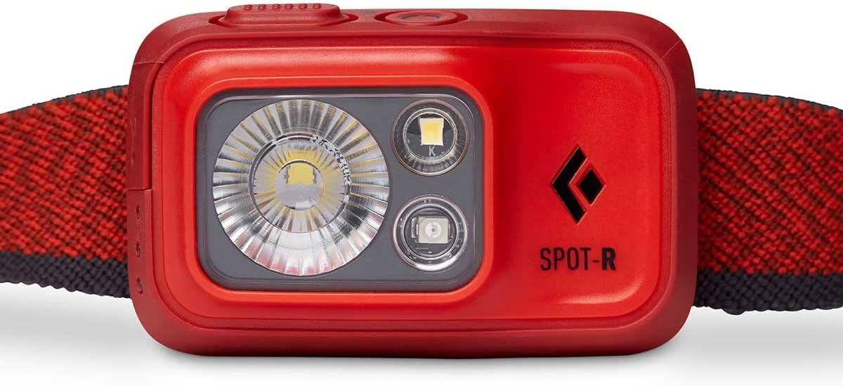 BLACK DIAMOND Spot 400-R Rechargeable LED Headlamp Waterproof and Dimmable Headlamp for Camping, Hiking, Running, with Red Light Mode, Octane