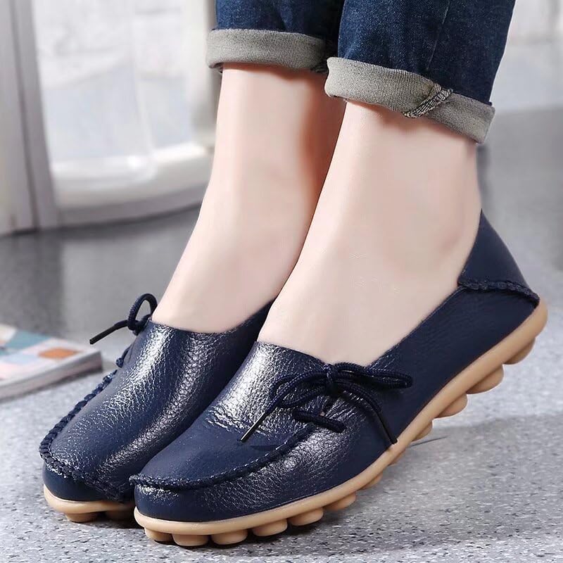 Image of Women's Leather Slipper Loafers Flat Shoes Slip-Ons