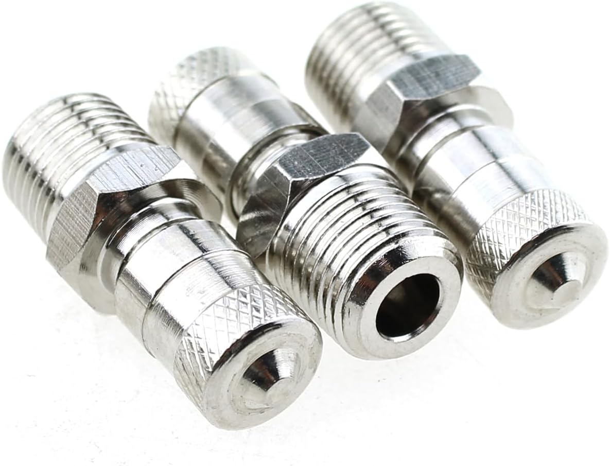 Maxmoral 3PCS Silver 1/8-27 Shock Absorber Valve Copper Nickel Plated Gas Valve Air Pressure Valve for Car Wheels Air Compressor Housing Fire Extinguisher