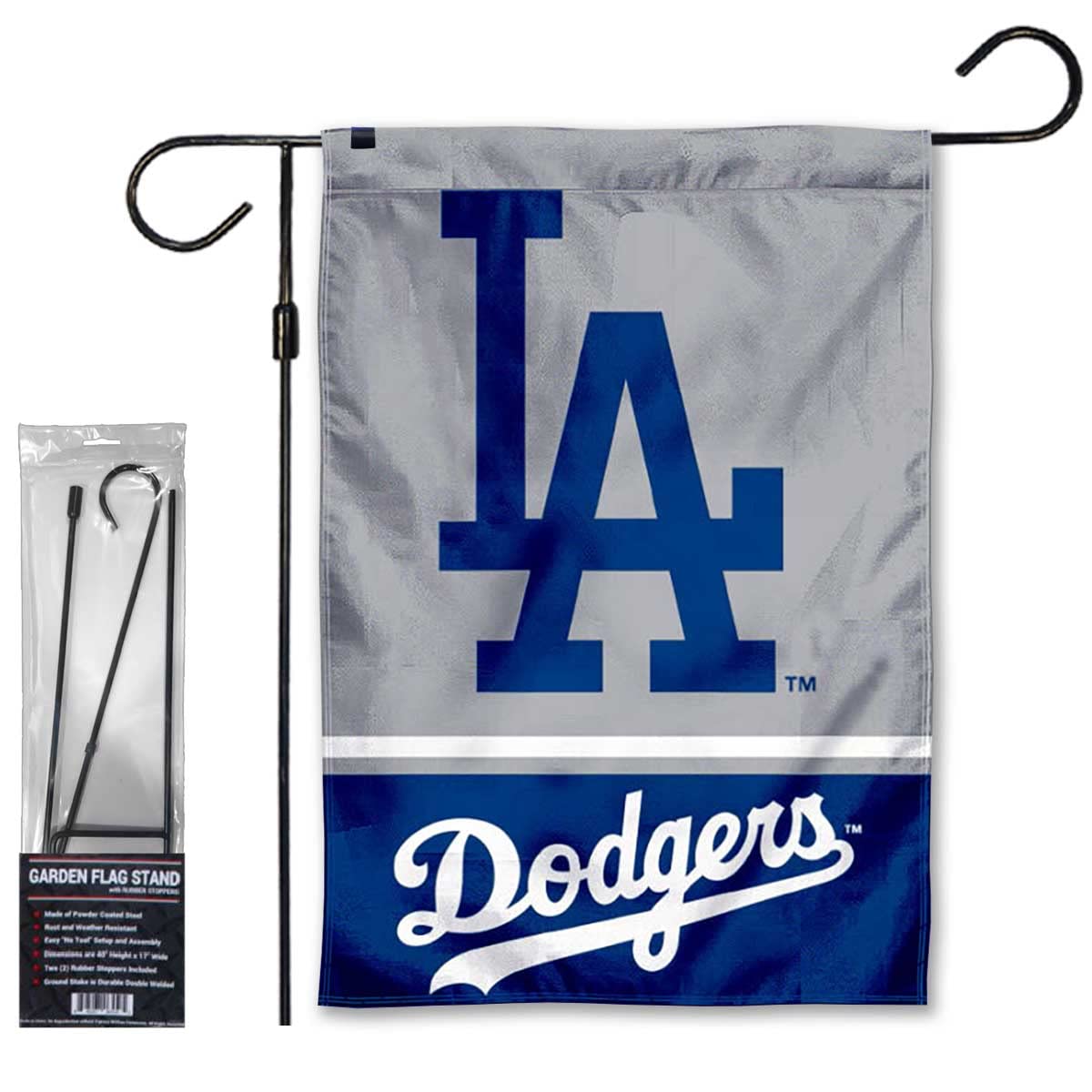 Dodgers Garden Flag with Stand Holder Flagpole