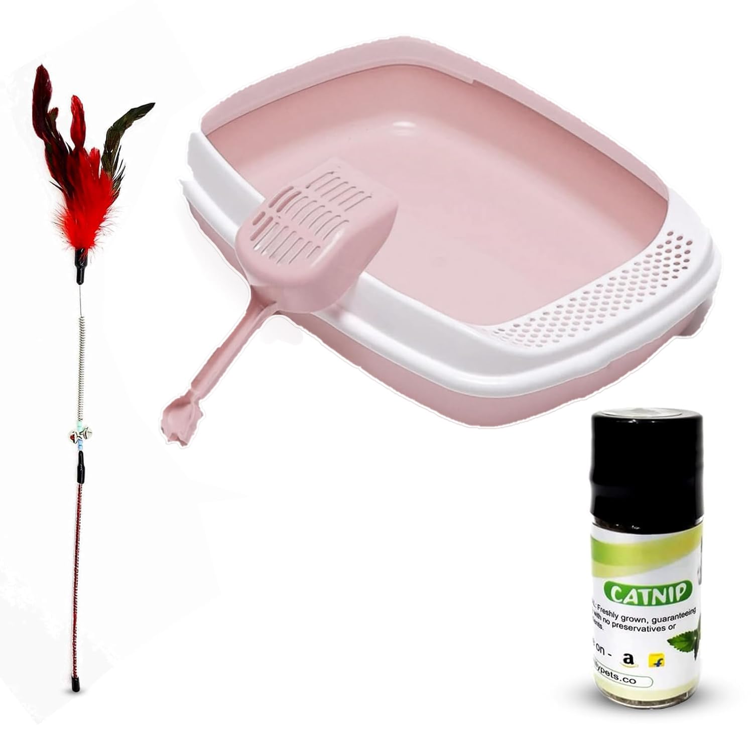 Emily Pets Cat Litter Box with Scooper and Catnip for Cats (Pink) (B091Q69ZHW) Amazon Price History, Amazon Price Tracker