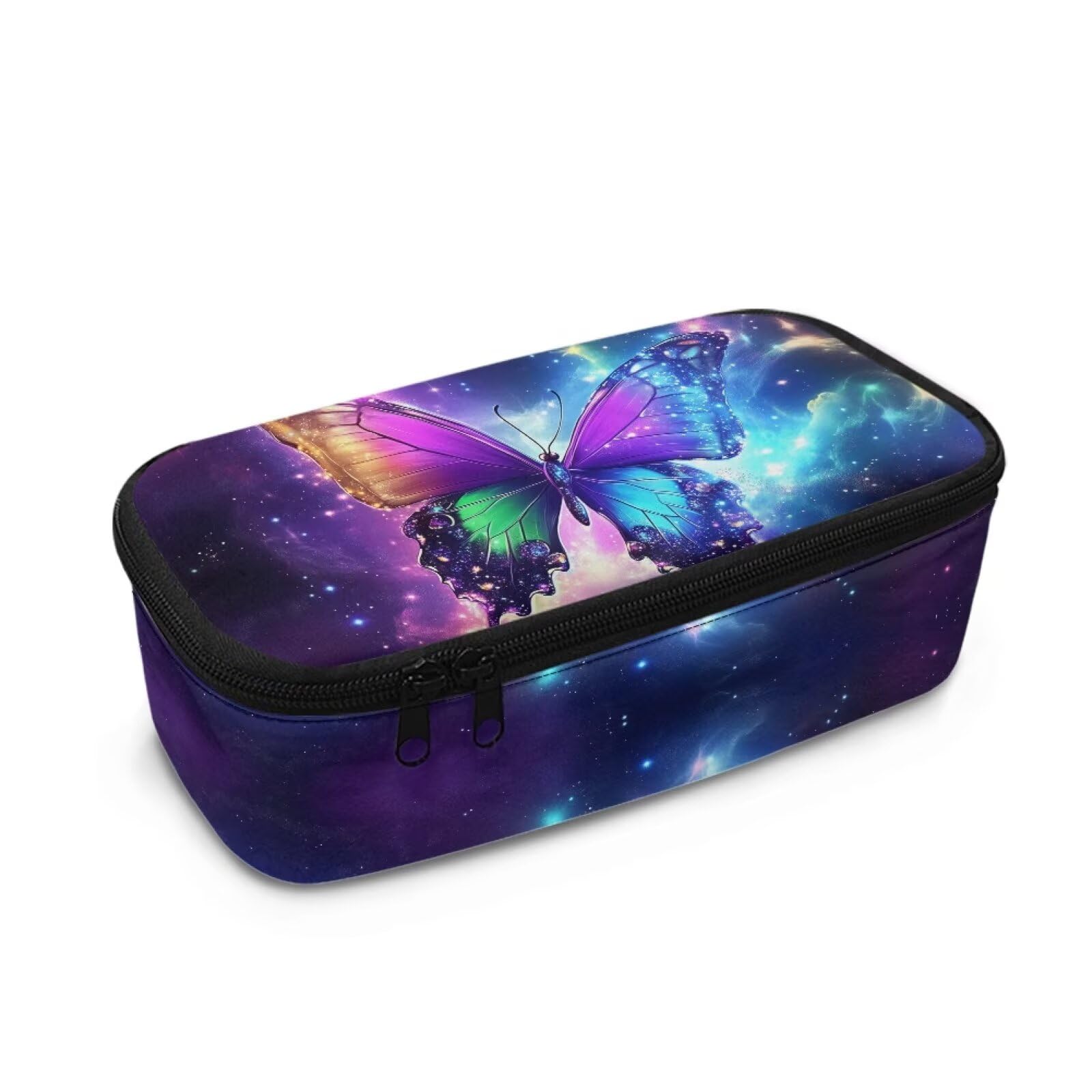 Howilath Kids Large Pencil Case Big Capacity Teen Girls Purple Butterfly Pencil Pouch Students Secondary/Primary School Pencilcase — image 1
