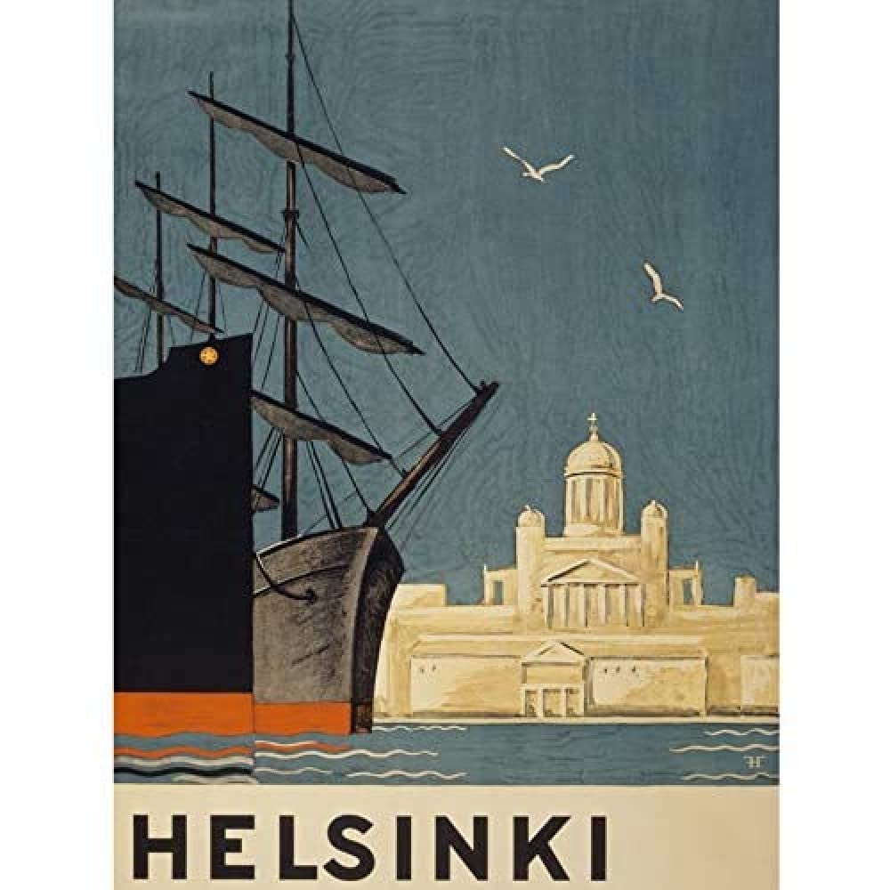 Wee Blue Coo Finland Helsinki Cathedral Ships Unframed Wall Art Print Poster Home Decor Premium