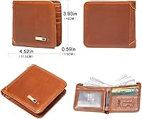 Vista 7 de Rastreador de billetera Bluetooth antipérdida, cartera rastreable para hombres, cartera de cuero para hombre con ventana de identificación, bolsillo