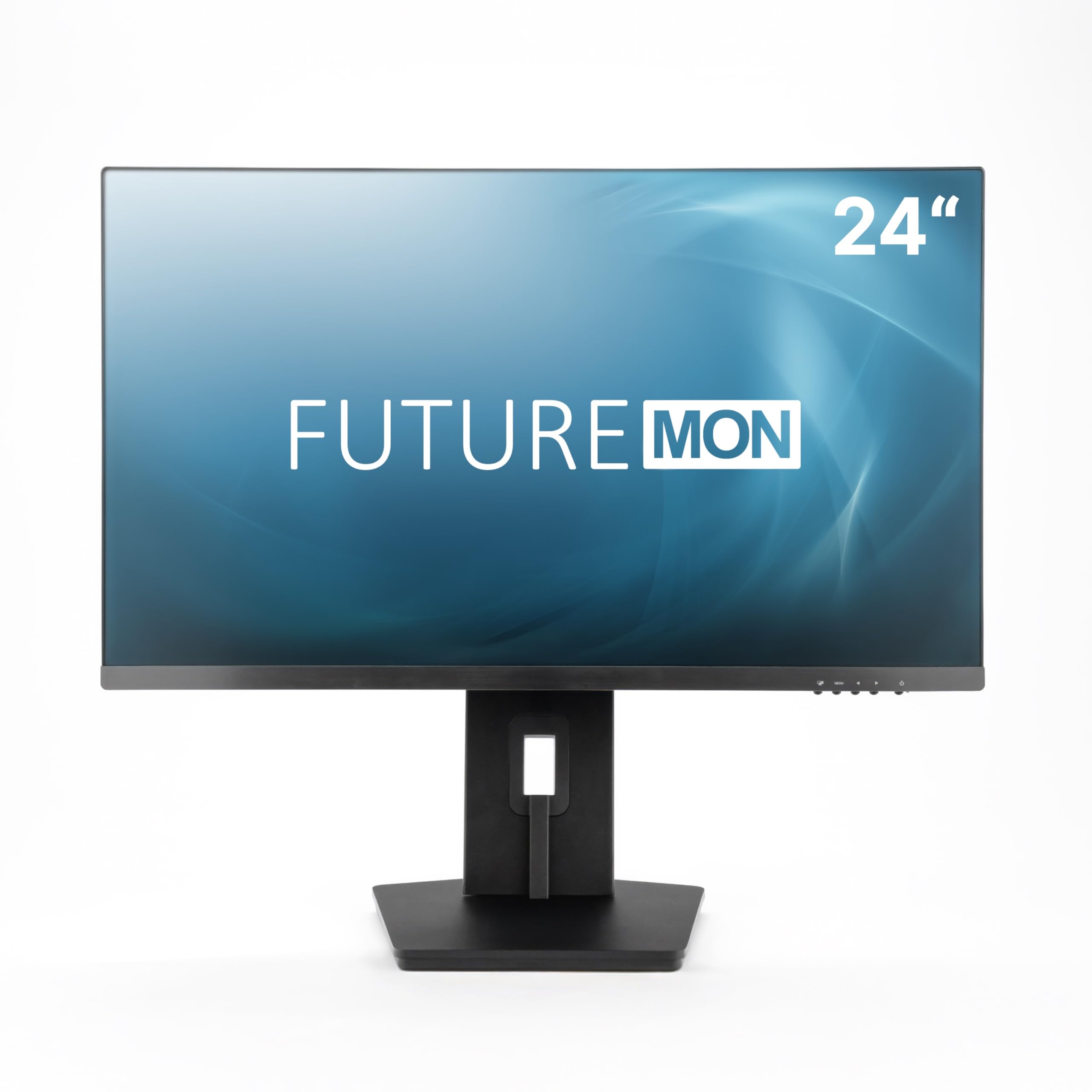 Future NUC Monitor Full HD 24 Pollici - 1920x1080 - AIO monitor aggiuntivo | Marchio tedesco | Garanzia di 4 anni - Altezza e inclinazione regolabili-2x HDMI-in-Compatibile VESA-Per casa e ufficio